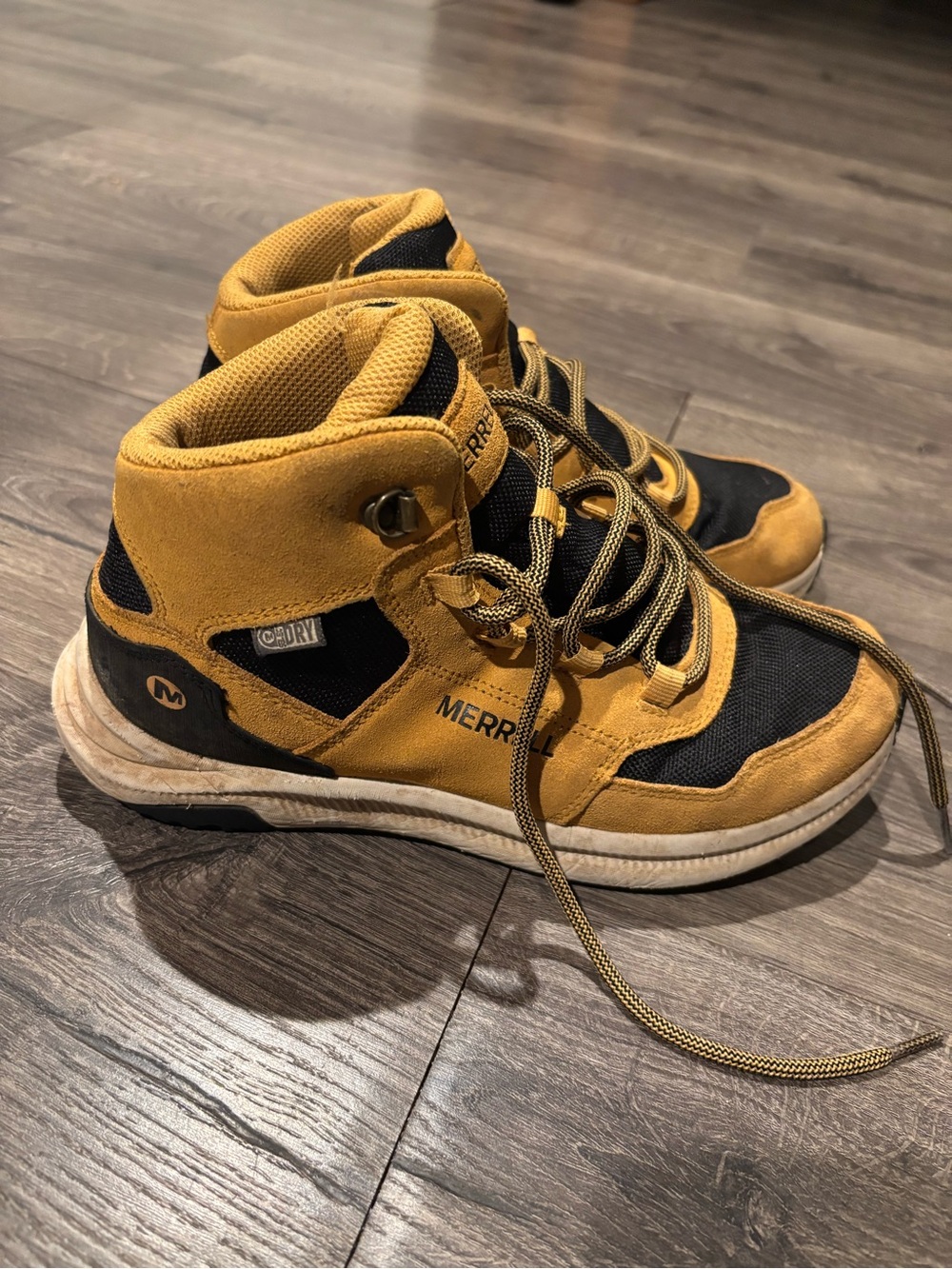 Merrell Yellow and Black Outdoor Mid-Top Boots